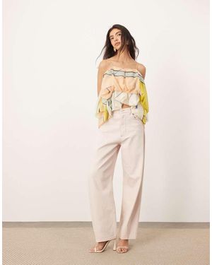 ARRANGE Eden Denim Barrel Leg High Waist Jean - Natural