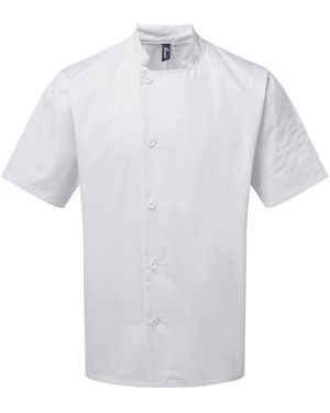 PREMIER Adults Essential Short Sleeve Chefs Jacket - Blue