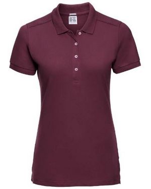 Russell Ladies Stretch Short Sleeve Polo Shirt - Purple