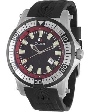 Calibre Hawk Date Swiss Made Movement Watch Rubber Strap/ Dial - Metallic