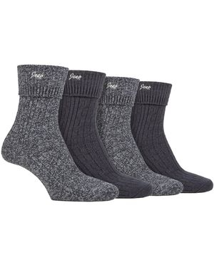 Jeep Ladies 4 Pack Super Soft Walking Boot Socks - Black