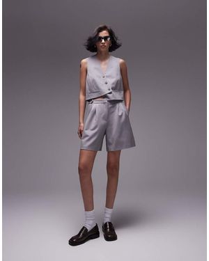 TOPSHOP Co-Ord Side Tab Knee Short - Grey