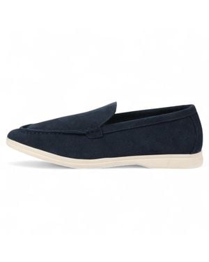 Infinity Leather Durable Slip-On Loafers With Cushioned Insole Faux Leather - Blue