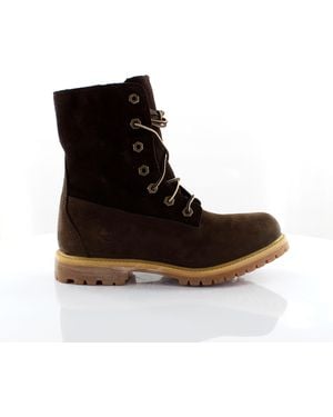 Timberland Authentics Teddy Fleece Leather Lace Up Boots 8314A Leather (Archived) - Black