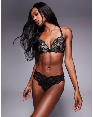 ASOS Lola Lace Push Up Bra - Black