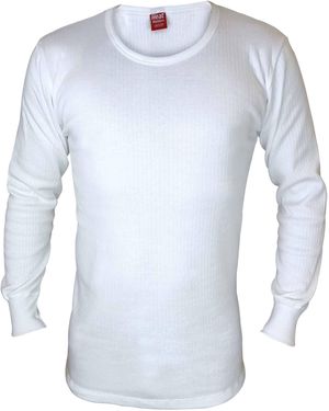 Heat Holders Cotton Thermal Underwear Long Sleeve Top Vest - Blue