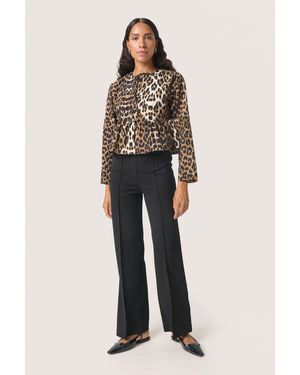 Soaked In Luxury Blouse Met Lange Mouwen Feminine Leopard Pattern Leopard - Blauw