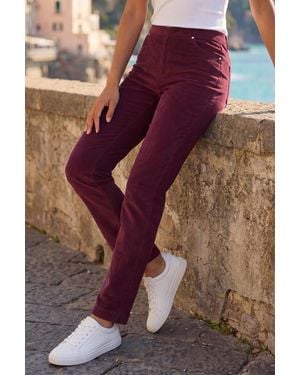 Roman Corduroy Stretch Denim Trousers - Red
