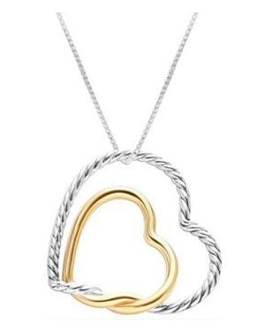 Bibei Double Heart Necklace And Intertwined Love Bicll033 - Metallic