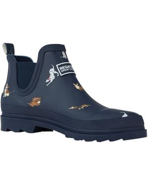 Regatta Ladies Harper Dog Print Low Wellington Boots - Blue