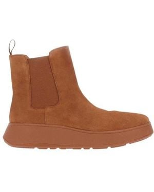 Fitflop Fit Flop /Ladies F-Mode Suede Flatform Chelsea Boots - Brown