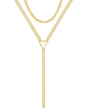 The Jewellery Stockroom Plated Set Of 2 Lariat Necklace - Metallic