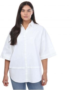 Ted Baker Womenss Orlanda Oversized 3/4 Length Shirt - White