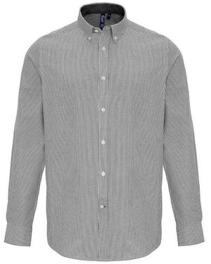 PREMIER Striped Long Sleeve Oxford Shirt - Grey
