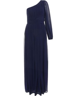 Quiz Chiffon One Sleeve Maxi Dress - Blue