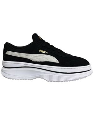 PUMA Deva Suede Leather Lace Up Platform Trainers 372423 03 - Black