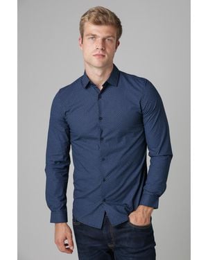 Nines Cotton Poplin Shirt - Blue