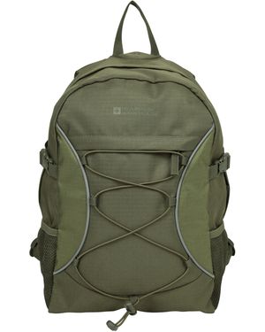Mountain Warehouse 'Bolt' Backpack With Multiple Pockets Ripstop Fabric Everyday Rucksack - Green