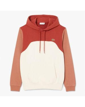 Lacoste Fit Colour Block Hooded Sweatshirt - Red