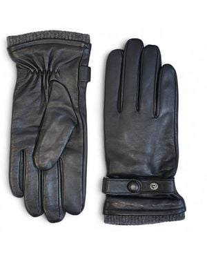 Infinity Leather Italian Warm Wool Lining Winter Bike Riding Driving Casual Gloves - Black