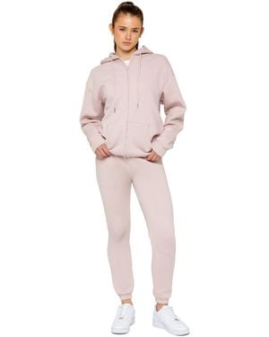 Enzo | Oversized Trainingspak Met Rits En Capuchon Voor - Roze