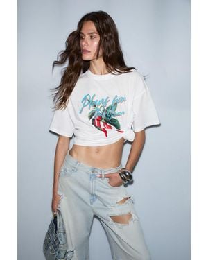 Grimelange Printed Crew Neck T-Shirt - Grey