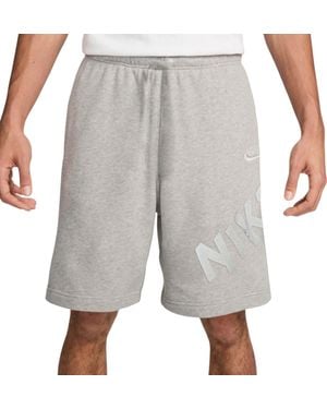 Nike Shorts Club French Terry Cotton Gym Relaxed Fit Summer Bermuda - Grey