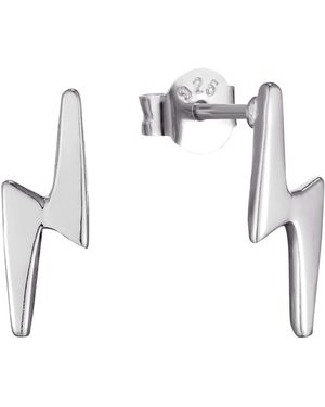 SEOL + GOLD Sterling Plain Lightning Studs - White