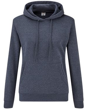 Fruit Of The Loom Klassieke Dames Fit Sweatshirt Met Capuchon (heather Marine) - Blauw