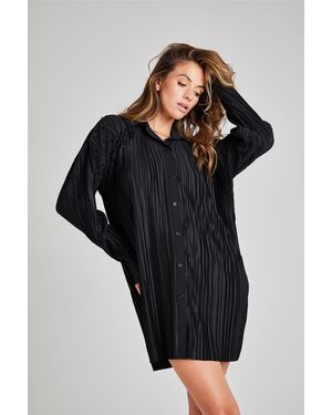 Urban Bliss Plisse Dress - Black