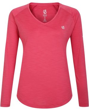 Dare 2b Ladies Discern Long Sleeve T-Shirt (Sorbet) - Pink