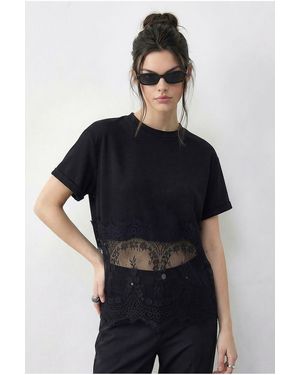 Bianco Lucci Cotton T-Shirt - Black