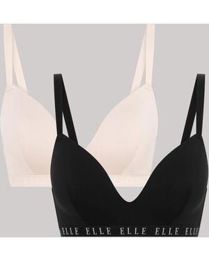 Elle Multi Pack (2) Padded Smooth Non Wired Bra - Black