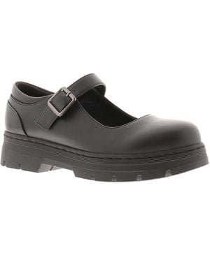 Platino Shoes Work School Jenny Buckle - Black