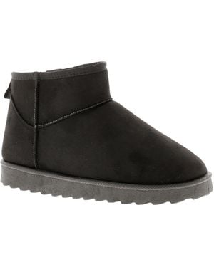 Platino Ladies Microfiber Upper Ankle Boots - Black