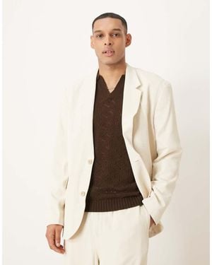 ASOS Relaxed Slouchy Suit Jacket - Natural