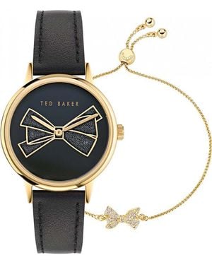 Ted Baker Bkgfw2402 Ladies Phylipa Iconic Watch And Bracelet Gift Set - Black