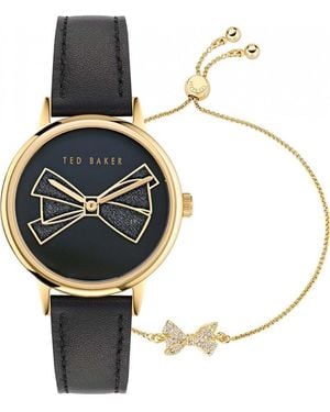 Ted Baker Bkgfw2402 Ladies Phylipa Iconic Watch And Bracelet Gift Set - Black