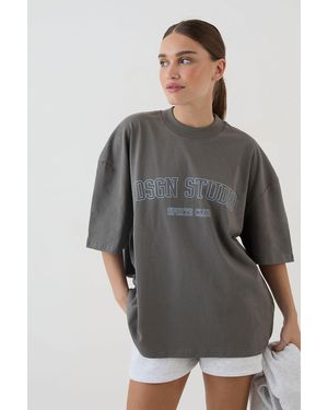 DSGN Studio Sports Club Heavyweight Oversized T-Shirt - Grey