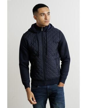 Kensington Eastside Diamond Quilted Zip-Through Jacket - Blue