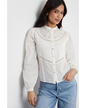 Threadbare Lace Detail Boho Blouse - White