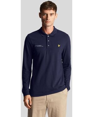 lyle and scott long sleeve polo blue