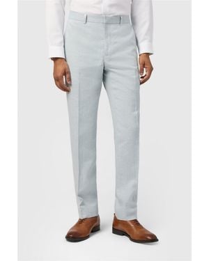 Ted Baker Flat Fronted Slim Fit Suit Trousers - Blue
