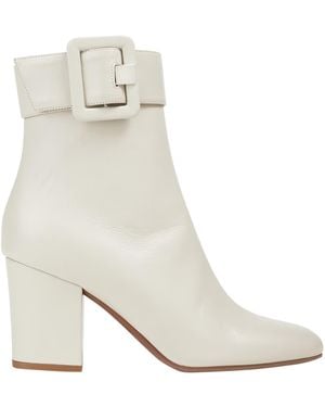 Sergio Rossi Buckled Leather Ankle Boots - White