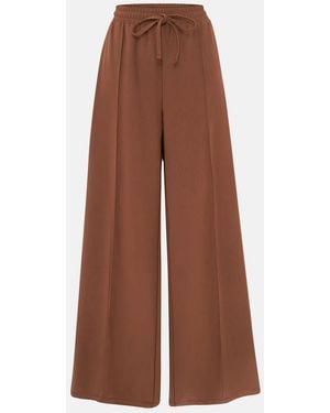 Hiccup Wide Leg Elastic Waist Jersey Trousers - Brown
