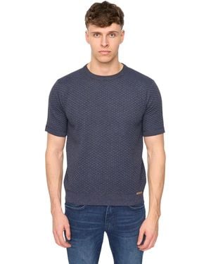 Duck and Cover Mataso Knitted T-Shirt (Slate) - Blue