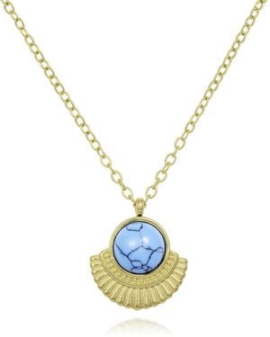 The Jewellery Stockroom Plated Stainless Steel Boho Fan Pendant Necklace - Metallic