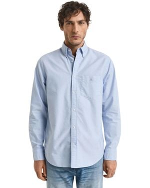 Enzo Regular Fit Oxford Overhemd - Blauw
