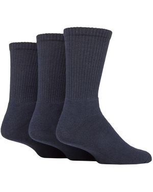 SOCKSHOP TORE 3 Pack Plain Crew Sport Socks - Blue