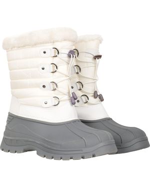 Mountain Warehouse 'Whistler' Snow Boots Faux Fur Proof Winter Skiing Shoes Textile - White